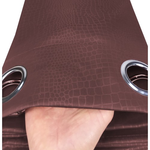 MARAVILLOSA CORTINA en color liso MARRÓN cm. 140X280 BLACK OUT empaquetado