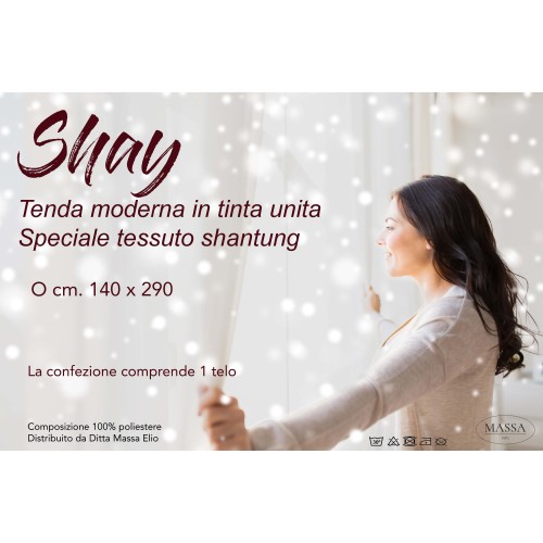 TENDA SHAY in tinta unita VERDE cm. 140X290 CONFEZIONATA
