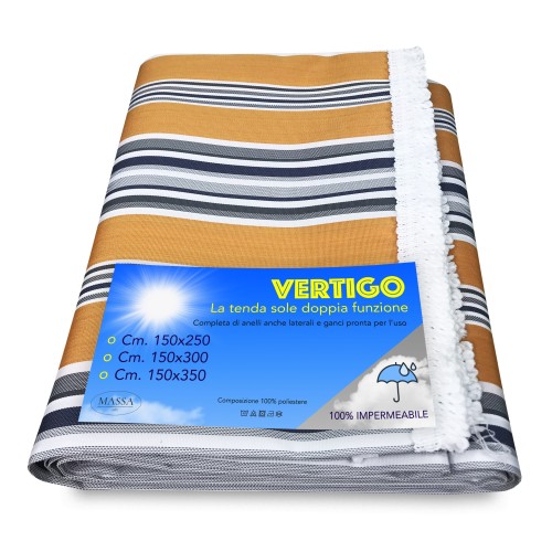 Vertigo Rideau de soleil extérieur pour jardin, balcon, jaune, imperméable et hydrofuge