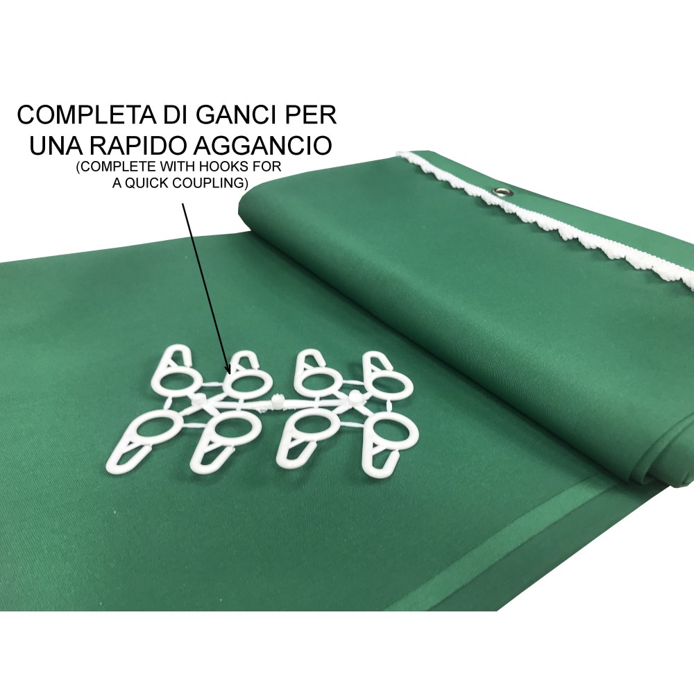 VERTIGO TOLDO EXTERIOR JARDÍN BALCÓN VERDE LISO IMPERMEABLE Y REPELENTE AL AGUA