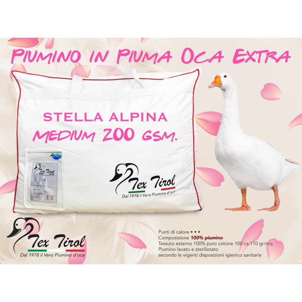 TEX TIROL © STELLA ALPINA MEDIUM 200 g/m² PLUMÓN. CHAQUETA DE PLUMÓN DE GANSO 100% LIGERA PRIMAVERA VERANO