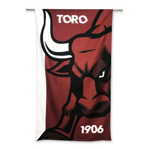 BEACH TOWEL in terry cloth TORO 1906 large size cm. 90 X 170 and postcard TURIN HAS BEEN and will remain GRANATA