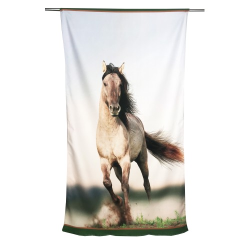 SERVIETTE de plage terry CHEVAUX de COURSE de grande taille cm. 90 X 170