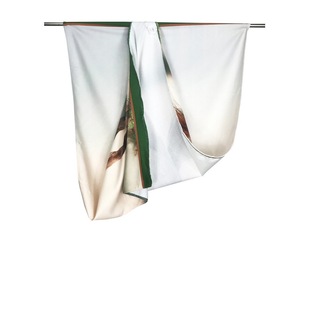 BEACH TOWEL in terry HORSE in RACE size large cm. 90 X 170