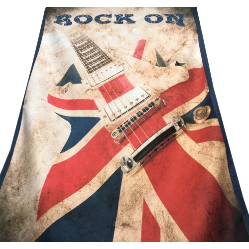 TELO MARE in spugna ROCK ON misura grande cm. 90 X 170 chitarra elettrica