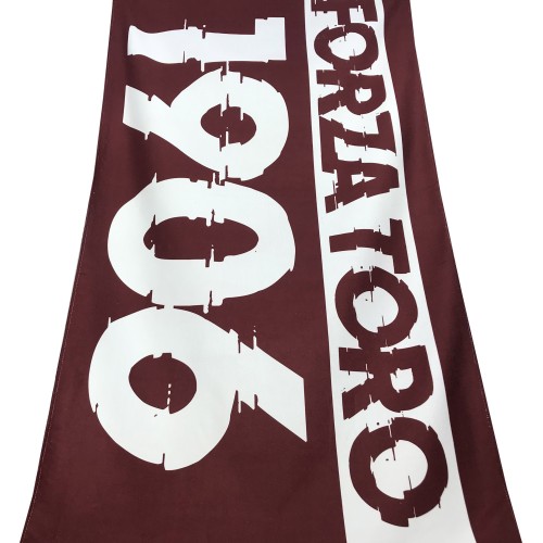 FROTTEEHANDTUCH GESCHRIEBEN TAURUS 1906 groß Größe cm. 90 X 170 und Postkarte TURIN HAS BEEN und wird GRANATA bleiben