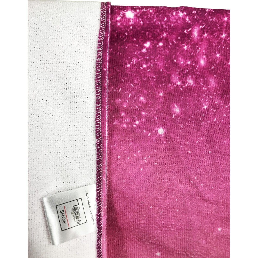STRANDTUCH aus Frottee UNICORN Pink Größe groß cm. 90 X 170 CM