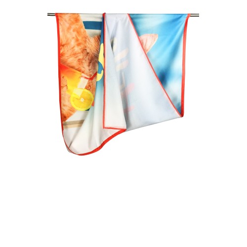Serviette de plage en éponge Chat sur la plage Grand format 90 x 170 cm