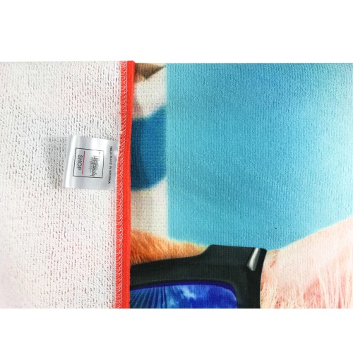 Serviette de plage en éponge Chat sur la plage Grand format 90 x 170 cm