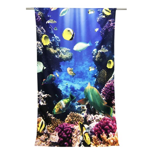 BEACH TOWEL in terry SEABED size large cm. 90 X 170