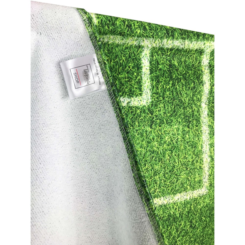 Serviette de plage en éponge, terrain de football, grande taille, 90 x 170 cm