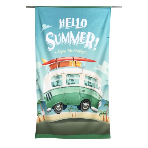 TELO MARE in spugna HELLO SUMMER BUS Misura grande cm. 90 X 170