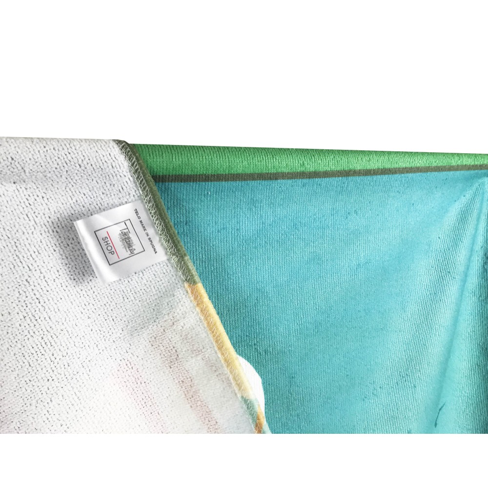 TERRY BEACH TOWEL HELLO SUMMER BUS Large size cm. 90 X 170