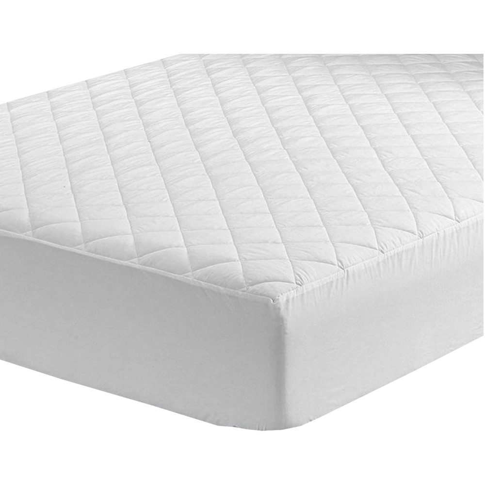 GESTEPPTER MATRATZENBEZUG MIT QUERSTANGE UND ELASTISCHEM BAND aus reiner Baumwolle