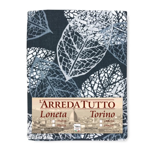 TELO ARREDO copritutto GRAN FOULARD COPRILETTO copridivano TESSUTO LONETA FOGLIA LEAF