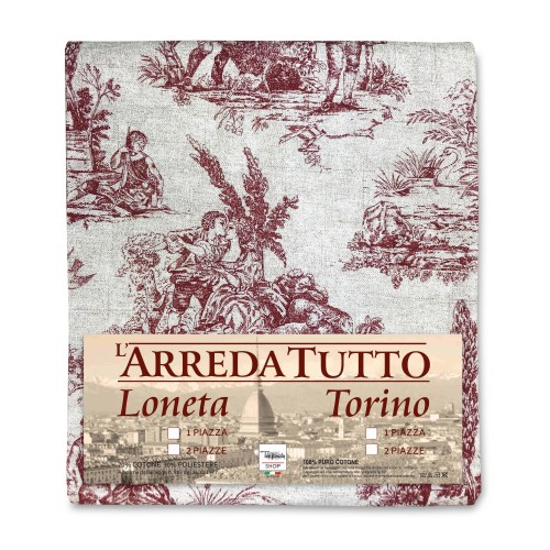 Serviette pour Meubles Grand Foulard Couvre-lit Canapé Tissu LONETA des Toiles de Jouy