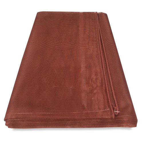 Plain Brown Mosquito Net - Dense Marquisette Net 100% Polyester - Steel Eyelets, Ready to Use, Made in Italy