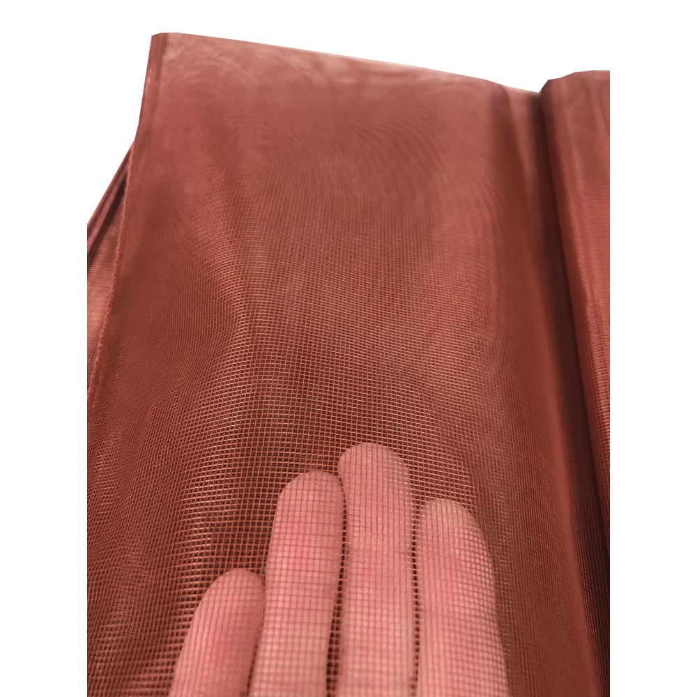 Plain Brown Mosquito Net - Dense Marquisette Net 100% Polyester - Steel Eyelets, Ready to Use, Made in Italy