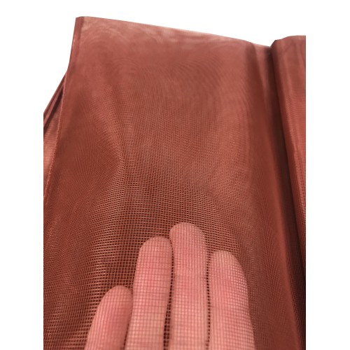 Tenda Zanzariera Marrone Unito - Rete Marquisette Fitta 100% Poliestere - Occhielli Acciaio, Pronta all'Uso, Made in Italy