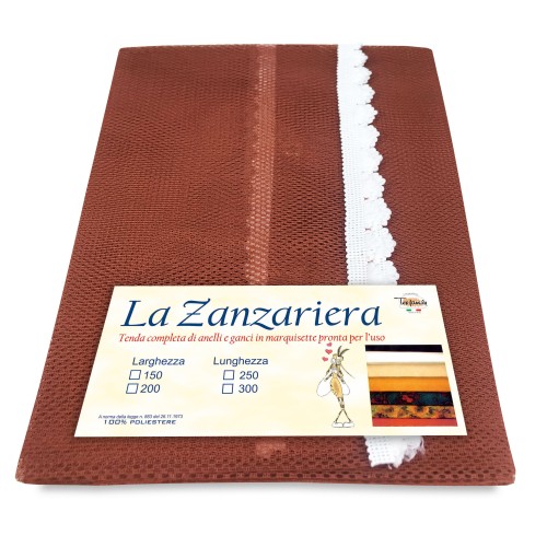 TENDA rete ZANZARIERA da esterno GIARDINO BALCONE unito MARRONE cm.150X250