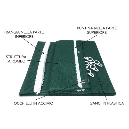 CURTAIN net MOSQUITO net outdoor GARDEN BALCONY rhombus plain GREEN cm.150X250 extra quality