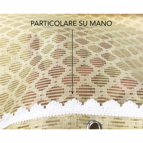 MOSQUITERA DE EXTERIOR CORTINA JARDÍN BALCÓN rombo liso BEIGE cm.150X250 calidad extra