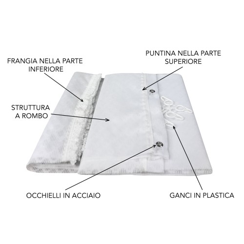 TENDA rete ZANZARIERA da esterno GIARDINO BALCONE rombo unito BIANCO cm.150X250 qualità extra