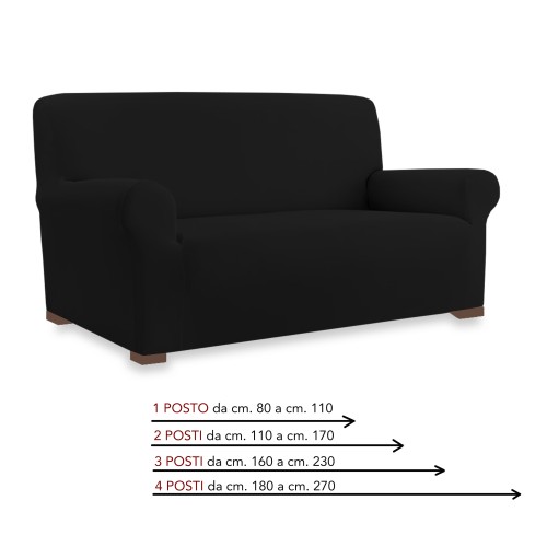 Universal-Stretch-Sofabezug ROMA schmutzabweisend SCHWARZ
