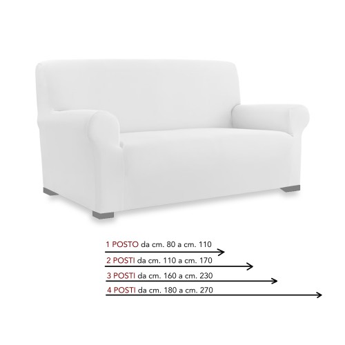 Universal-Stretch-Sofabezug ROMA schmutzabweisend WEISS