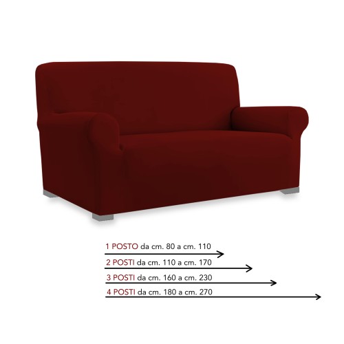 COPRIDIVANO Universale elasticizzato ROMA antimacchia BORDEAUX