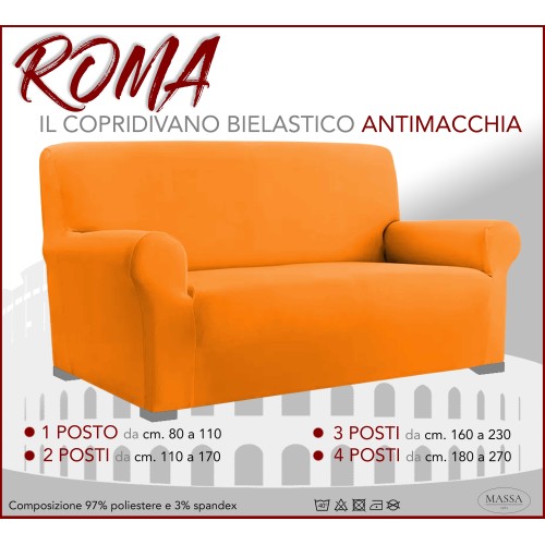 Universal-Stretch-Sofabezug ROMA schmutzabweisend ORANGE