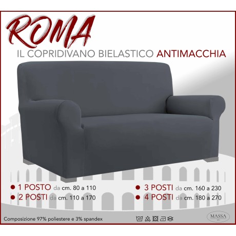 copridivano grigio elasticizzato