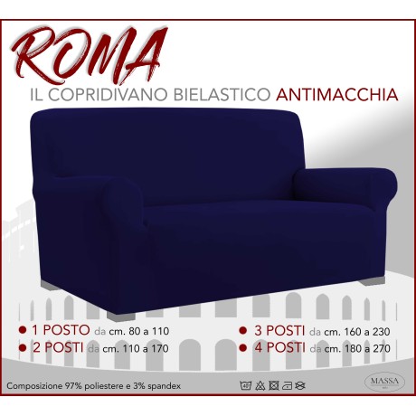 copridivano elasticizzato blu