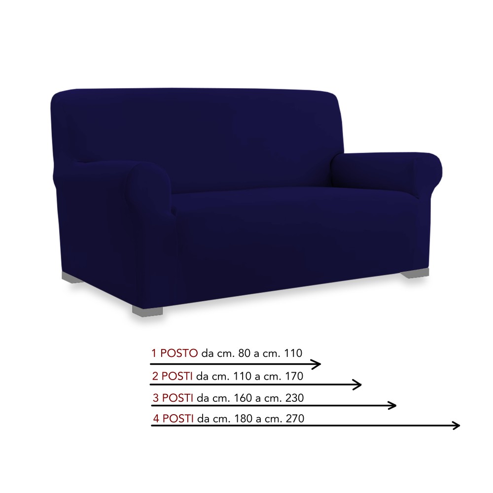 Funda de sofá elástica universal ROMA resistente a las manchas DARK BLUE