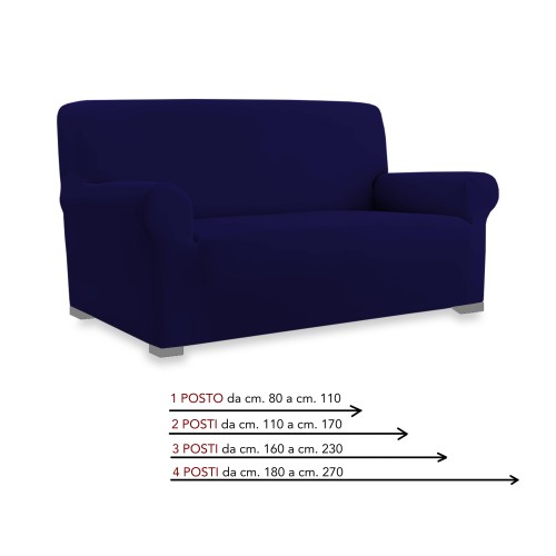 COPRIDIVANO Universale elasticizzato ROMA antimacchia BLU SCURO