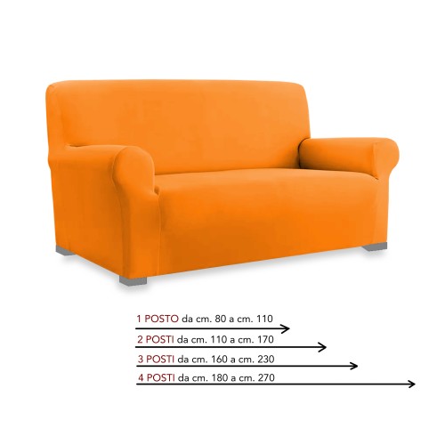 Housse de canapé universelle élastiquée et résistante aux taches ROMA ORANGE