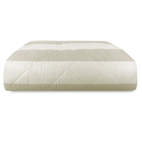 COPRILETTO trapuntato RIGATO francese BEIGE ECRÙ in PURO cotone