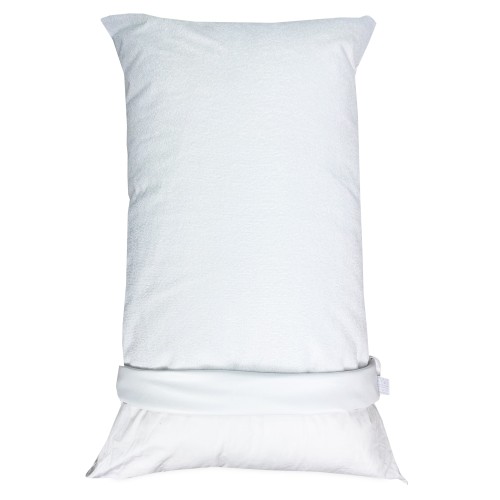 PVC PLUS PILLOWCASE © waterproof pillow cover with zipper in cotton terry cloth