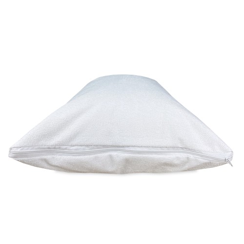 PVC PLUS PILLOWCASE © waterproof pillow cover with zipper in cotton terry cloth