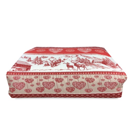 QUILTED © BEDSPREAD RED TYROLEAN GERMAGNANO BOW Made in Italy