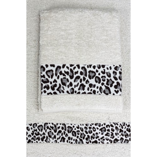 HANDTUCHSET 1+1 JACQUARD SPONGE FACE und Gast MACULATO beige WASHY BAG