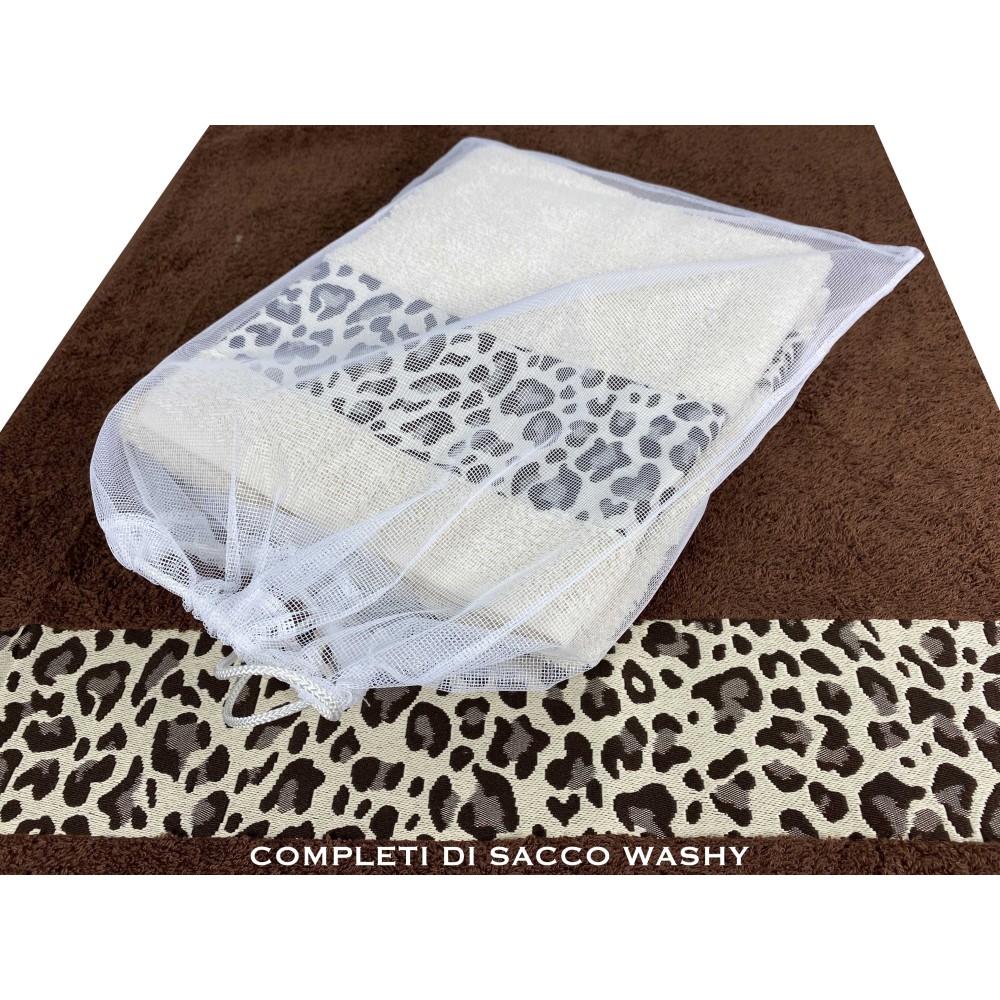 LOT DE SERVIETTES macula léopard beige