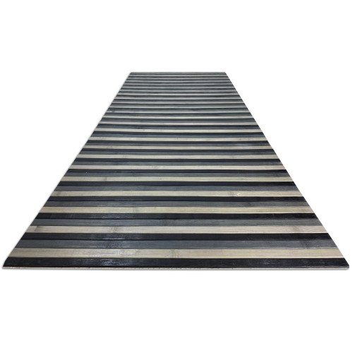 TAPIS de CUISINE WOODY en BOIS de BAMBOU NOIR GRIS DÉGRADÉ toutes les mesures