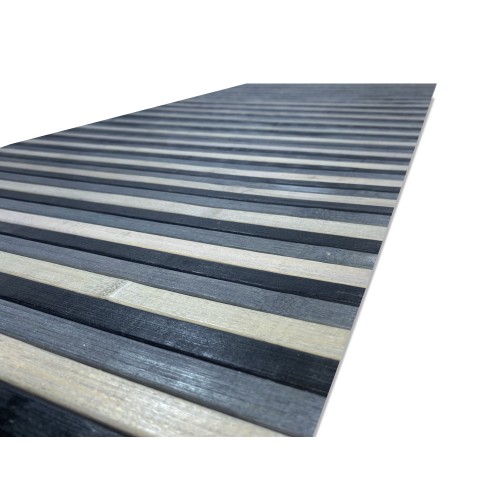 TAPIS de CUISINE WOODY en BOIS de BAMBOU NOIR GRIS DÉGRADÉ toutes les mesures