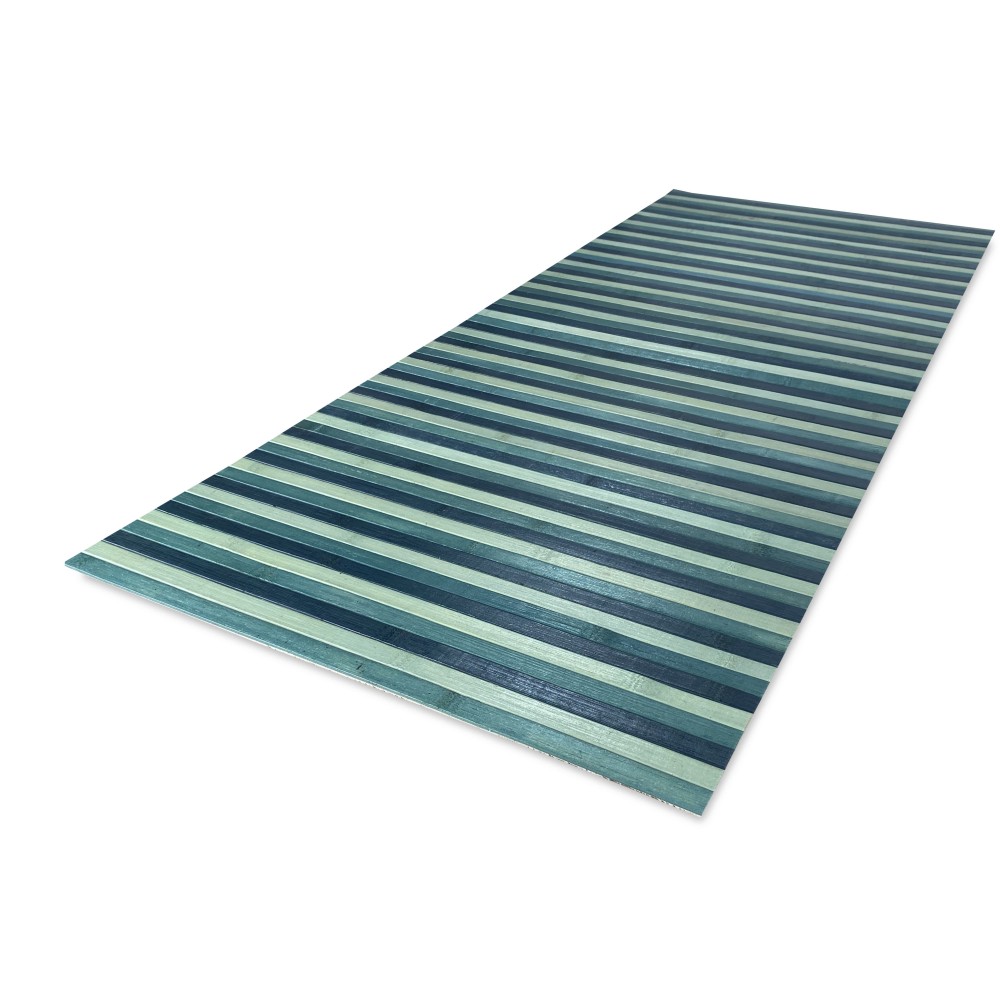 WOODY © KITCHEN RUG in wood BAMBOO BLUE SEA GREEN SHADED all sizes