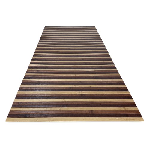 WOODY KITCHEN RUG in wood BAMBOO BROWN SHADED all sizes