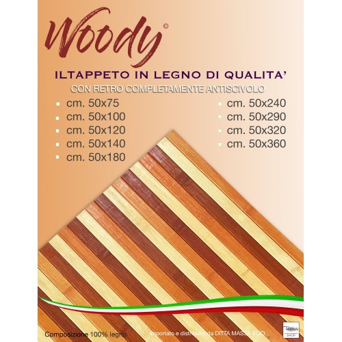 TAPPETO cucina WOODY © IN legno BAMBOO ARANCIO SFUMATO tutte le misure