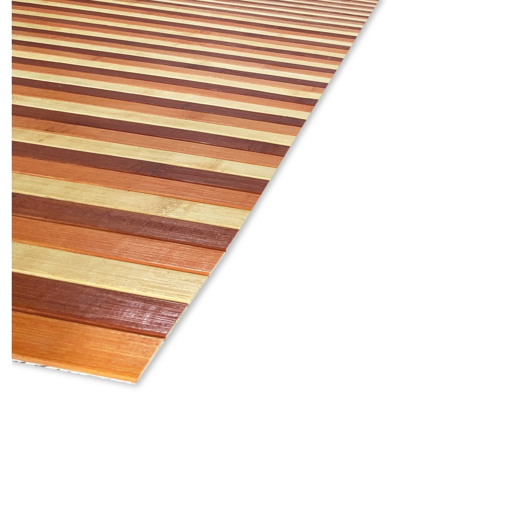 WOODY © KITCHEN RUG in wood BAMBOO ORANGE SHADED all sizes