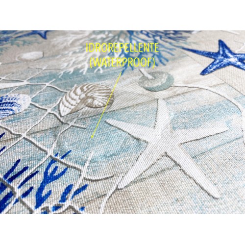 TOVAGLIA antimacchia RESINATA TORINO mare MARINO coralli BLU