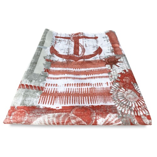 TENTE INGRID dans un style marin, CORAIL ROUGE, cm. 175x290 FABRIQUÉ EN ITALIE